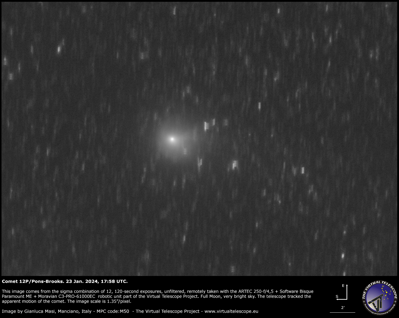 Comète 12P/Pons-Brooks : 23 janvier 2024.