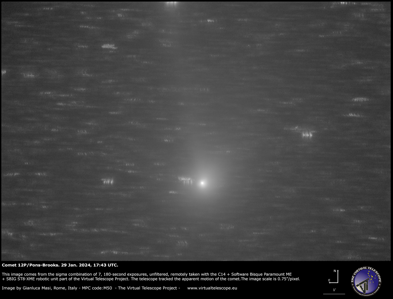 Comet 12P/Pons-Brooks: 29 Jan. 2024.
