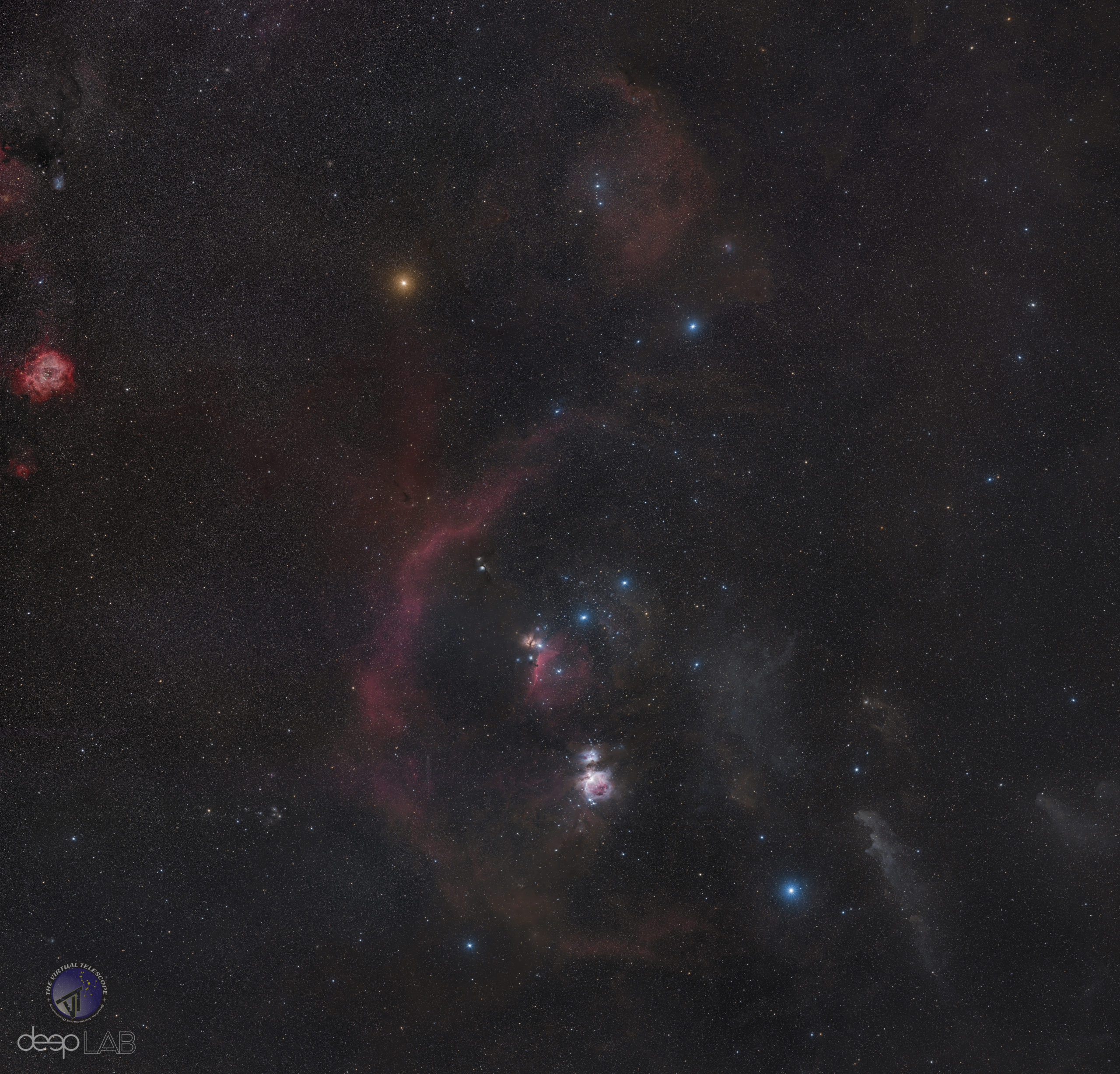 The Orion constellation and its gems: click on the image for high resolution.