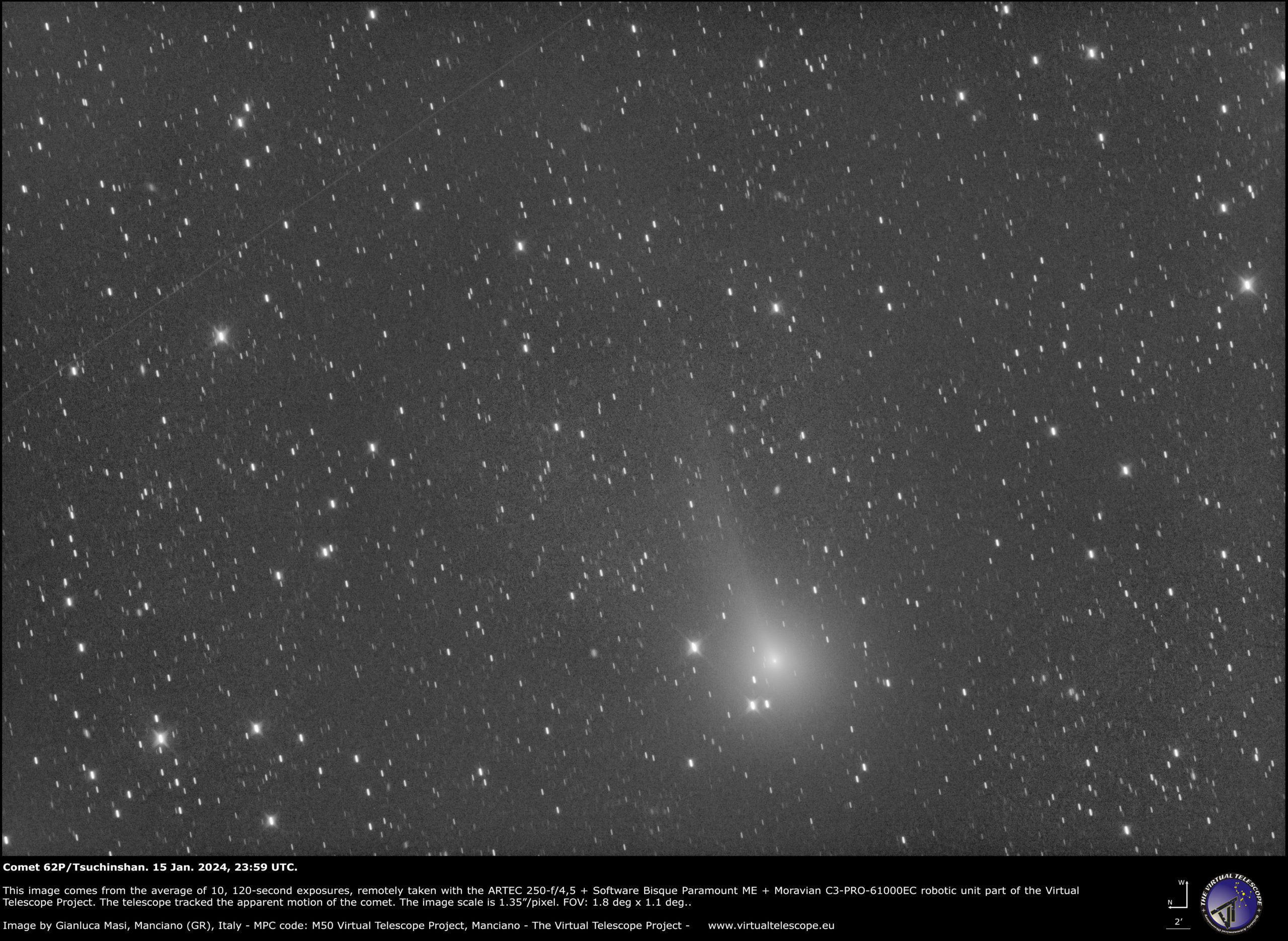 Comet 62P/Tsuchinshan. 15 Jan. 2024