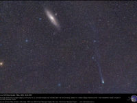 Comet 12P/Pons-Brooks and the great Andromeda Galaxy. 7 Mar. 2024.