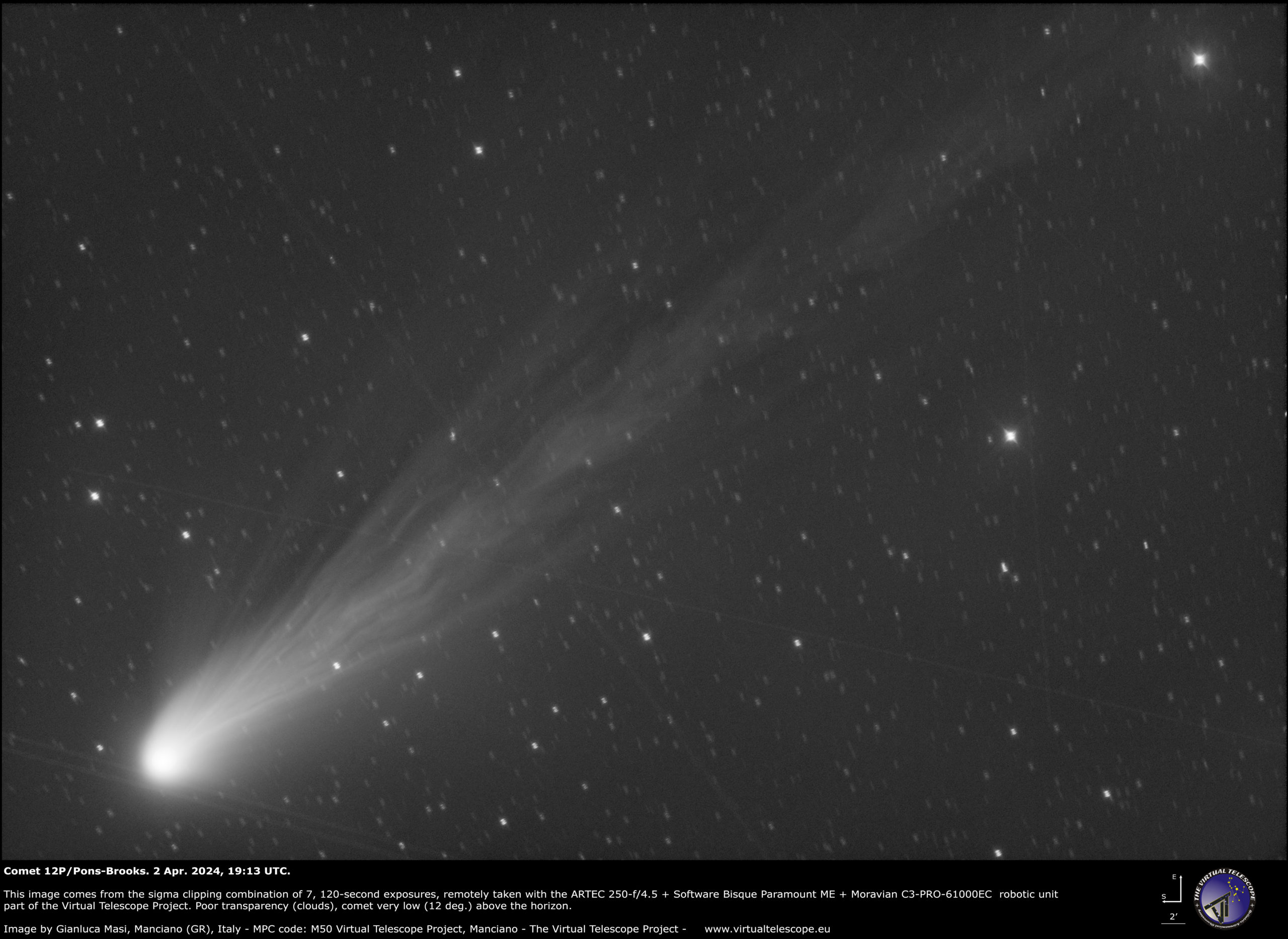 Comet 12P/Pons-Brooks: 2 Apr. 2024.