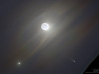 Comet 12P/Pons-Brooks, the Moon, Jupiter and Uranus - 10 Apr. 2024.