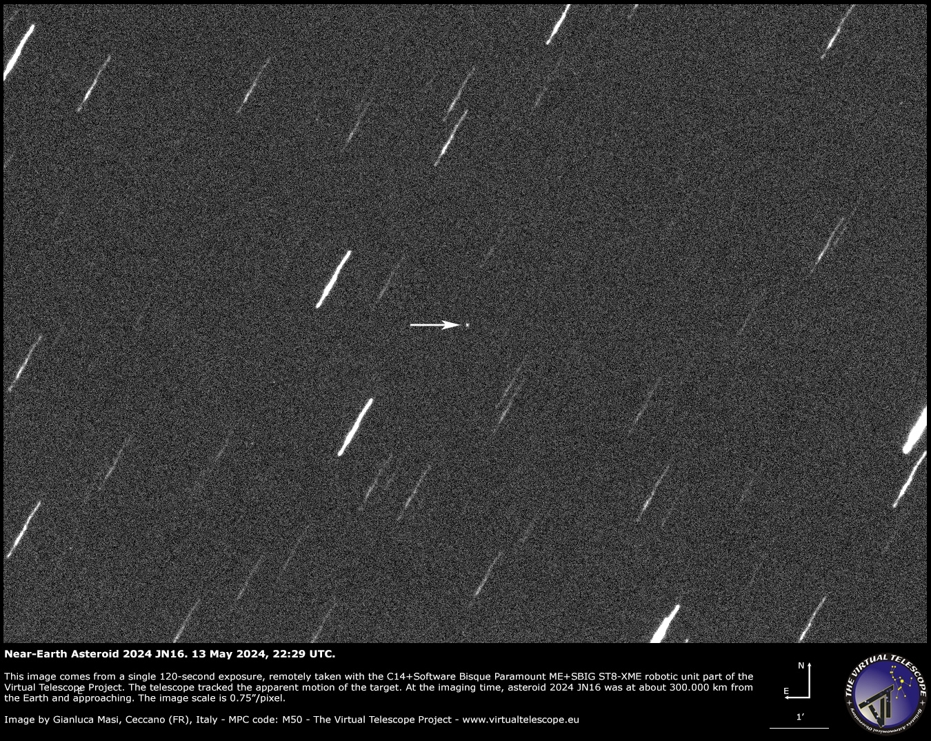Околоземный астероид 2024 NJ16 очень близко приближается к Земле: Изображение – 13 мая 2024 г.
