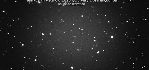 Near-Earth Asteroid 2025 QD8 very close encounter: poster of the event.