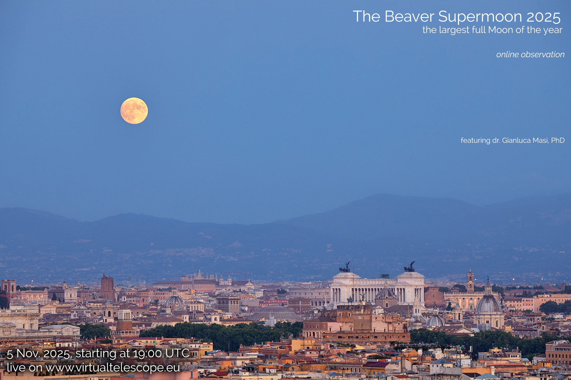 The Beaver full Moon 2025, the largest Supermoon of the year - poster of the event.