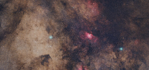 Comet C/2025 R2 SWAN with Messier 16 and Messier: 17 and 18 Oct. 2025.
