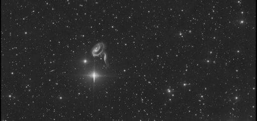 Arp 273 (UGC 1810 & 1813), with transient AT 2025aezd: 9 Dec. 2025.