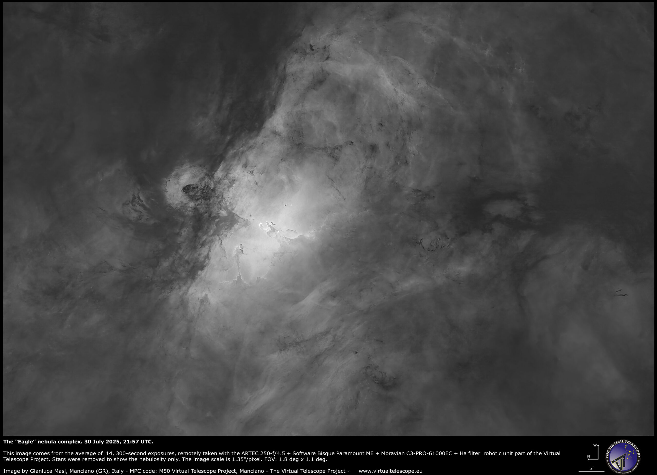 Messier 16 (NGC 6611), also know as “Eagle Nebula”.