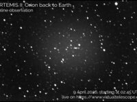 Artemis II in space: poster of the event.