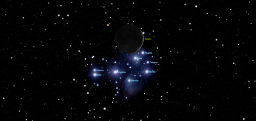 The Moon and the Pleiades: visual of the event.