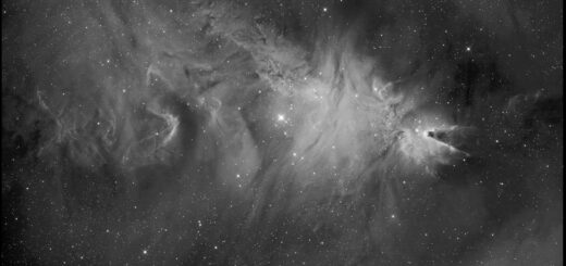 The “Cone Nebula” and the “Christmas Tree” open star cluster.