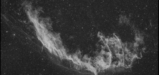 NGC 6992, part of the “Veil Nebula” complex in Cygnus.