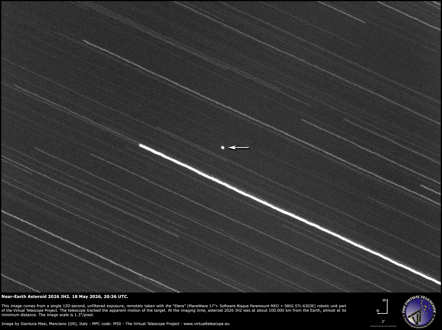 Near-Earth Asteroid 2026 JH2: 18 May 2026.