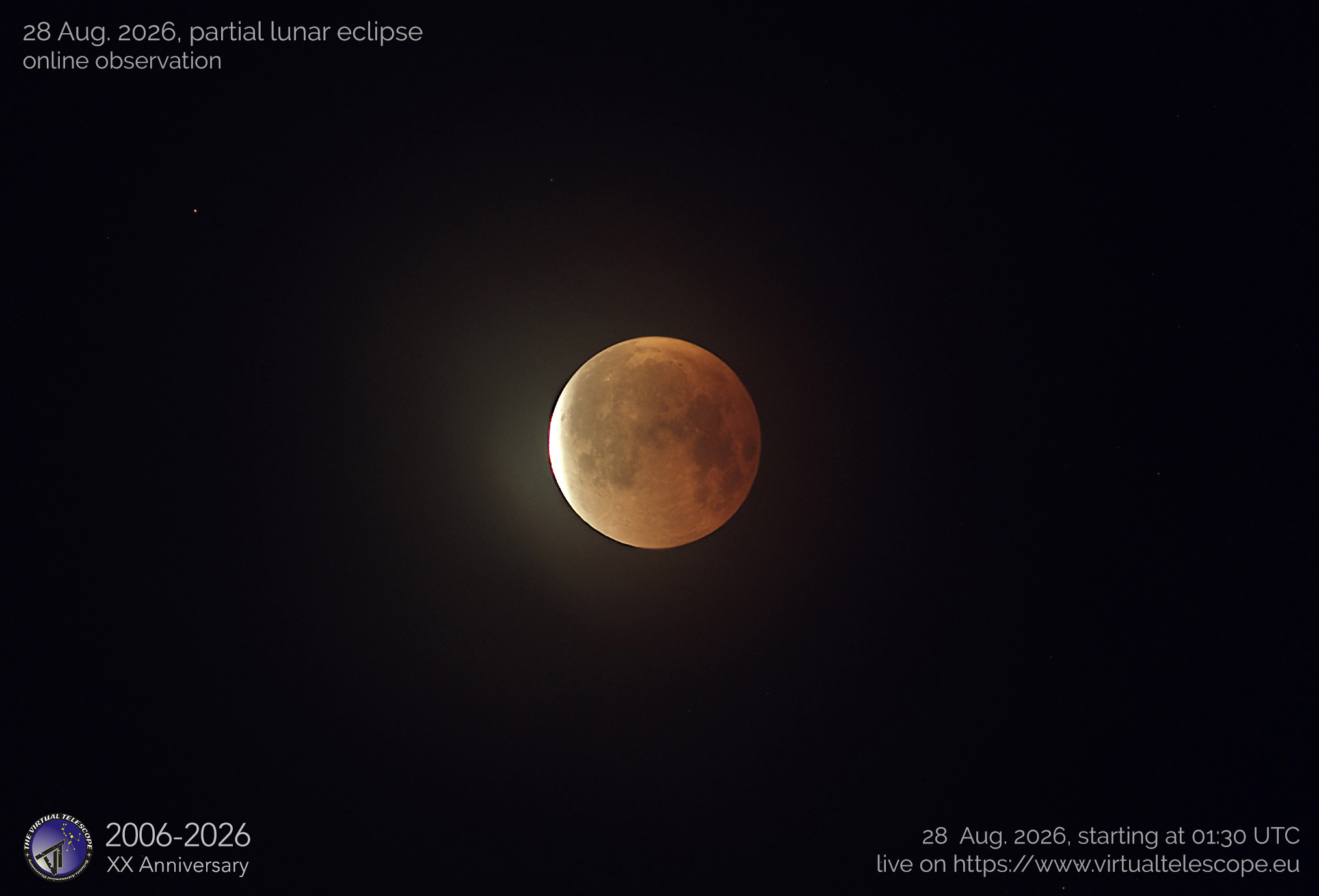 28 August 2026, partial lunar eclipse: poster of the event.