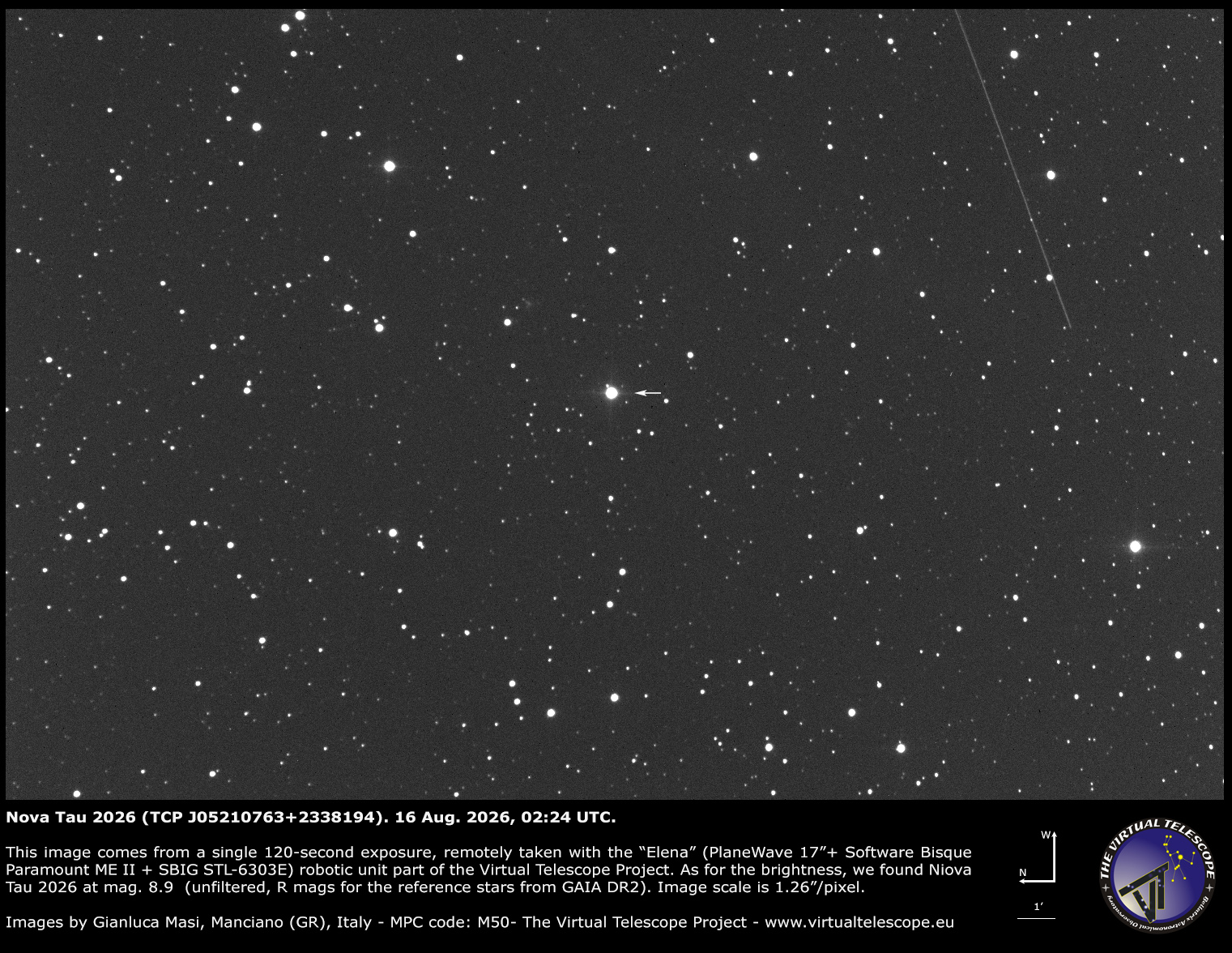 Nova Tau 2026 (TCP J05210763+2338194): 16 Aug. 2026.