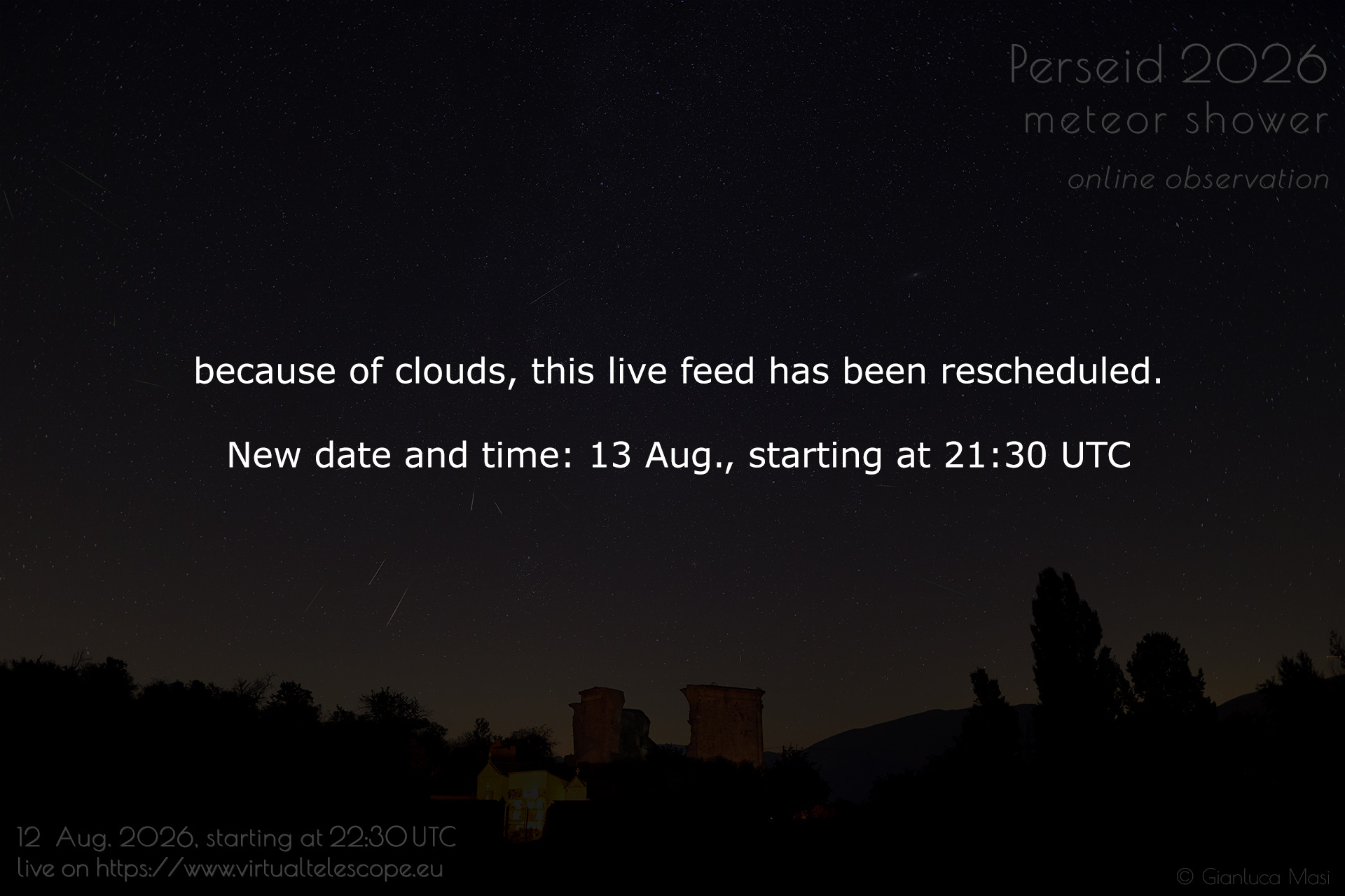 Perseids 2026: poster of the event.