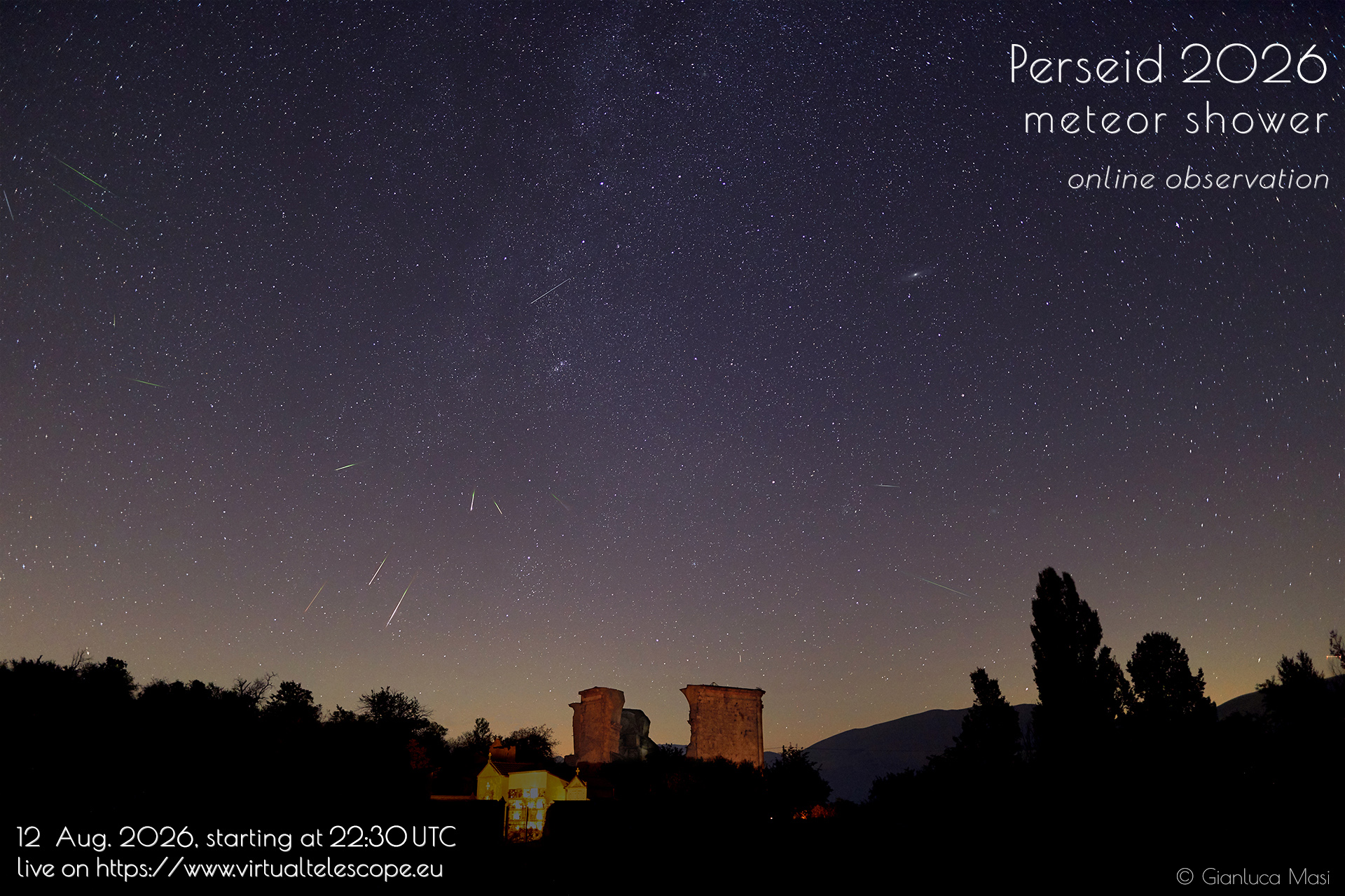 Perseids 2026: poster of the event.
